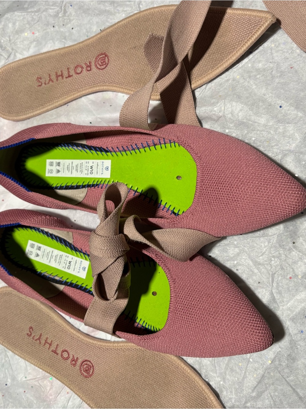 Rothy's Pink Pointed-Toe Bow Flat - Picture 10 of 14